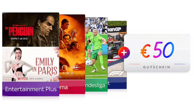 Sky Angebot: Alles von Sky inkl. Paramount+ und Netflix für nur 45 € mtl. inkl. 50 € Gutschein